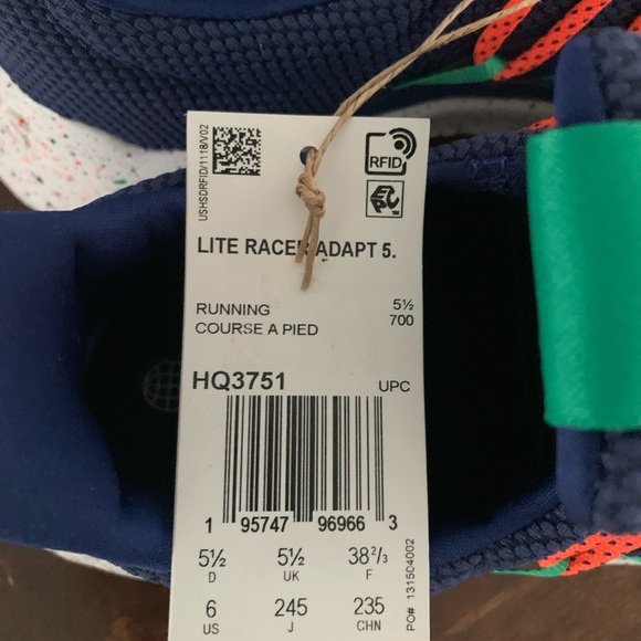 New with tag! Big kids boy Adidas lite racer adapt 5.0 sneaker - Picture 6 of 7